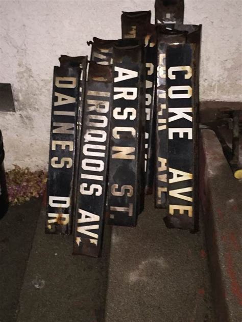 Vintage 1920's Los Angeles Porcelain Enamel Street Signs